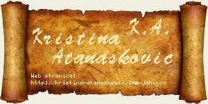 Kristina Atanasković vizit kartica